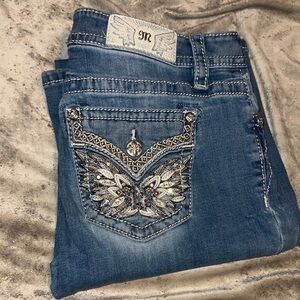 Miss Me Blue Jeans with Embroidered Pocket